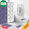 Louis Vuitton Black Fashion Luxury Brand Premium Bathroom Set Shower Curtain And Bath Mat