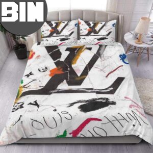 Louis Vuitton Dirty Pattern Big Logo Bedding Set