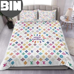 Louis Vuitton Handwrite Logo Pattern Bedding Set