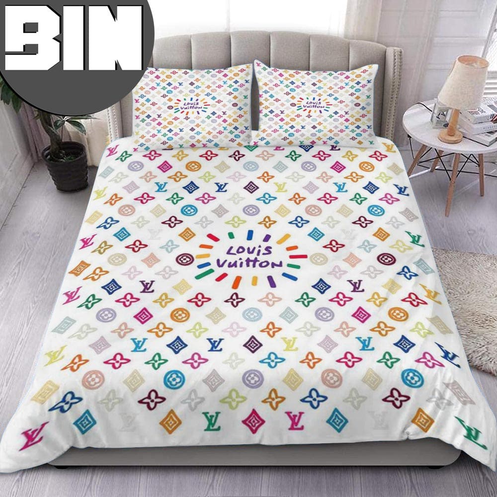 Louis Vuitton Handwrite Logo Pattern Bedding Set Louis Vuitton Handwrite Logo Pattern Bedding Set