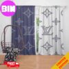 Louis Vuitton LV Blue Background And White Logo Window Curtain For Bedroom Living Room Window Decor Louis Vuitton LV Blue Background And White Logo Window Curtain For Bedroom Living Room Window Decor