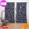 Louis Vuitton Luxury Black Background And White Logo Window Curtain For Bedroom Living Room Home Decor