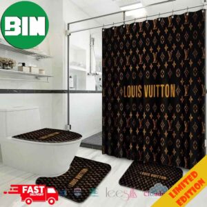 Louis Vuitton Luxury Shower Curtain Bathroom Set Home Decor