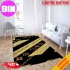 Louis Vuitton Rug Carpet Golden Lips Pattern And Brown Luxury Home Decor For Living Room And Bedroom
