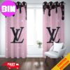 Louis Vuitton Window Curtain Red And Gray Background Luxury Home Decor For Living Room And Bedroom