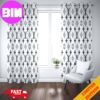 Louis Vuitton Window Curtain White Background And Pink Lips Pattern Luxury Home Decor For Living Room And Bedroom