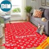 Louis Vuitton x Supreme Red Background Fashion Rug Carpet Louis Vuitton x Supreme Red Background Fashion Rug Carpet
