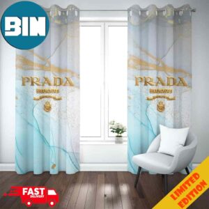 Luxury Pattern Prada Logo Fashion And Style Home Decorations 2024 Collections Window Curtain