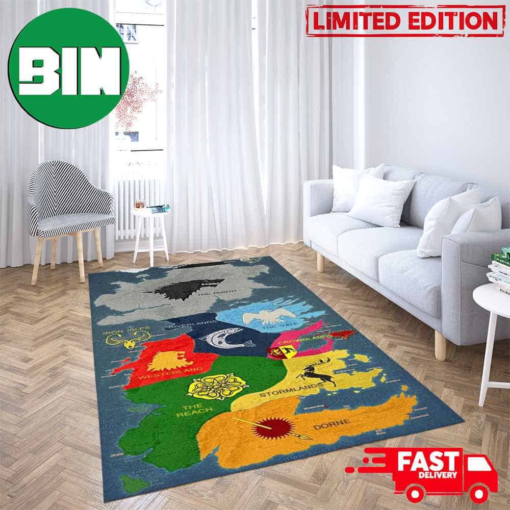 Map Of Houses In Westeros House Of The Dragon Movie Home Decor Rug Carpet Map Of Houses In Westeros House Of The Dragon Movie Home Decor Rug Carpet
