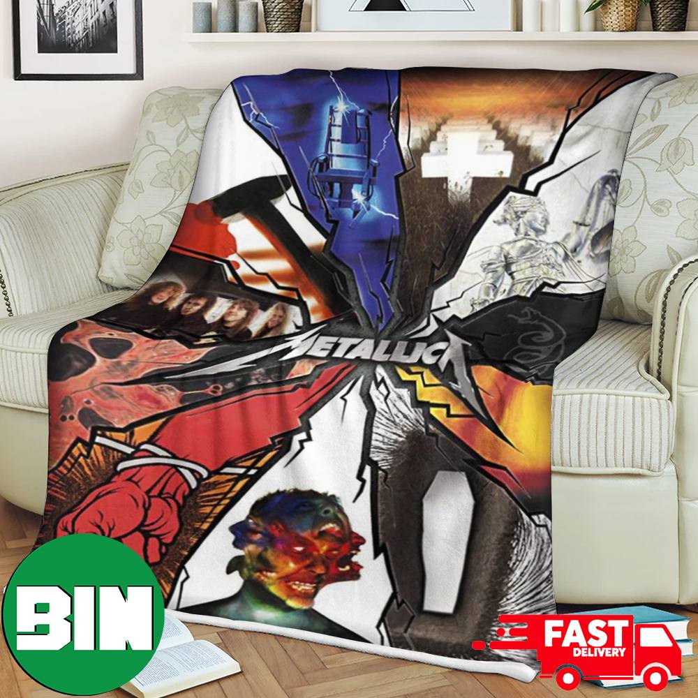 Metallica All Albums For Fans Home Decor Fleece Blanket Metallica All Albums For Fans Home Decor Fleece Blanket