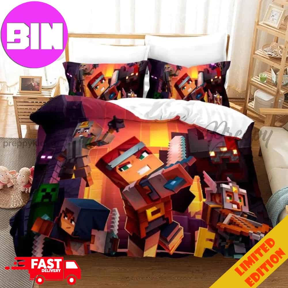 Minecraft Bedding Set Red And Black Background Home Decor Bedroom Minecraft Bedding Set Red And Black Background Home Decor Bedroom