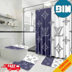 Modern Luxury Louis Vuitton Bathroom Set With Shower Curtain