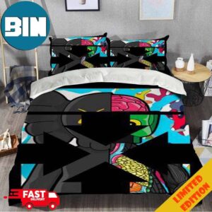 Multicolor Kaws Cartoon Characters Duvet Cover Sets Home Decor Bedding Set With Two Pillows