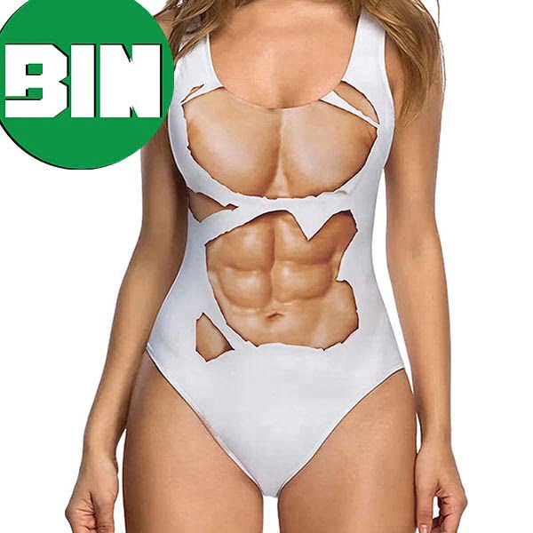 Muscle White Ugly One Piece Summer Swimsuit-Bikini Muscle White Ugly One Piece Summer Swimsuit-Bikini