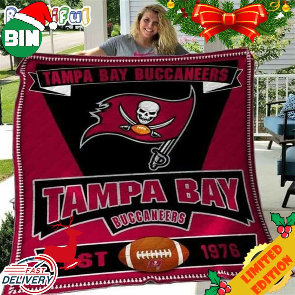 NFL Tampa Bay Buccaneers Red Black Background EST 1976 For Fans Football Home Decor Blanket Gift NFL Tampa Bay Buccaneers Red Black Background EST 1976 For Fans Football Home Decor Blanket Gift