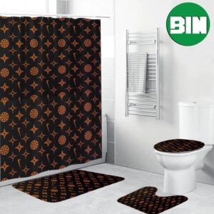 Nike Logo x Louis Vuitton Black Background Bathroom Set