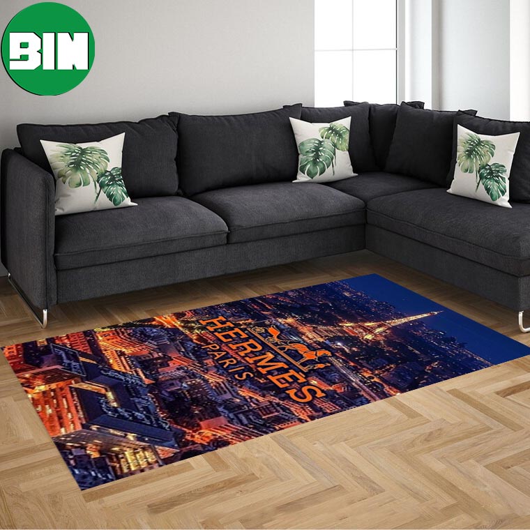Paris Night Fashion And Luxury Home Decor For Living Room And Bed Room Hermes Rug Carpet Paris Night Fashion And Luxury Home Decor For Living Room And Bed Room Hermes Rug Carpet
