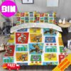 Paw Patrol Duvet Cover And Pillow Cases Background Colorful And Grey Logo Home Decorations For Kids Bedding Set Twin