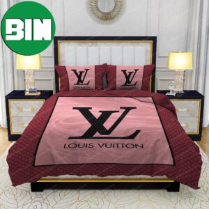 Pink Veinstone Louis Vuitton Luxury Bedroom Duvet Cover Louis Vuitton Bedding Set