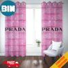 Prada Text Logo x Roses Background Fashion And Luxury Home Decor For Living Room Window Curtain Prada Text Logo x Roses Background Fashion And Luxury Home Decor For Living Room Window Curtain