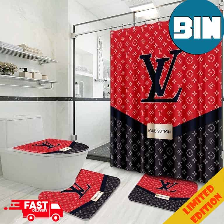 Premium Louis Vuitton Bathroom Set With Shower CurtainTimeless Luxury Premium Louis Vuitton Bathroom Set With Shower CurtainTimeless Luxury