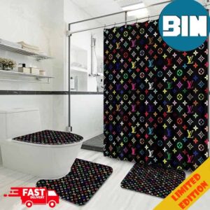 Refined Louis Vuitton Bathroom Set With Shower Curtain