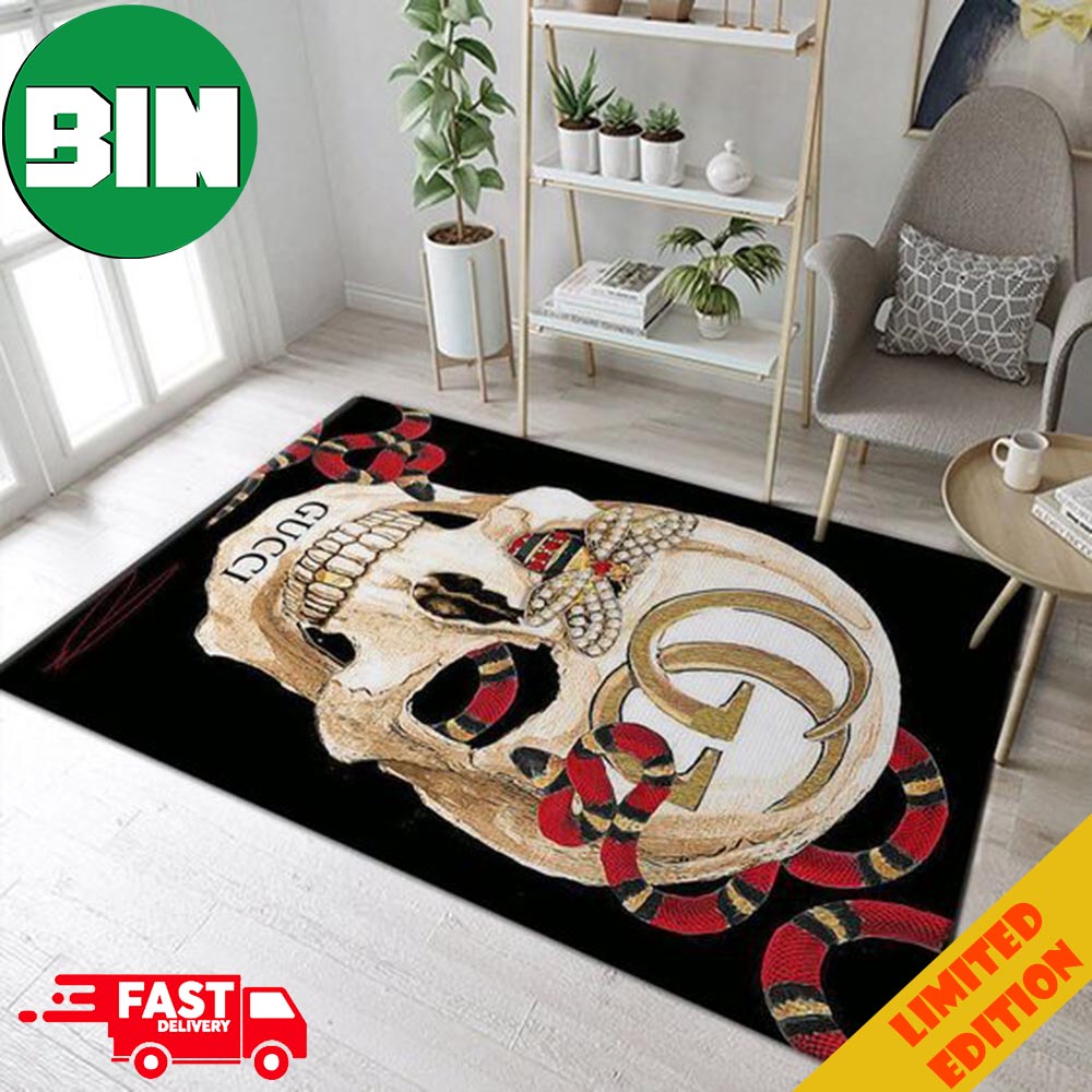 Skull And Snake Gucci Fashion Luxury Brand For Living Room Home Decor Rug Carpet Skull And Snake Gucci Fashion Luxury Brand For Living Room Home Decor Rug Carpet
