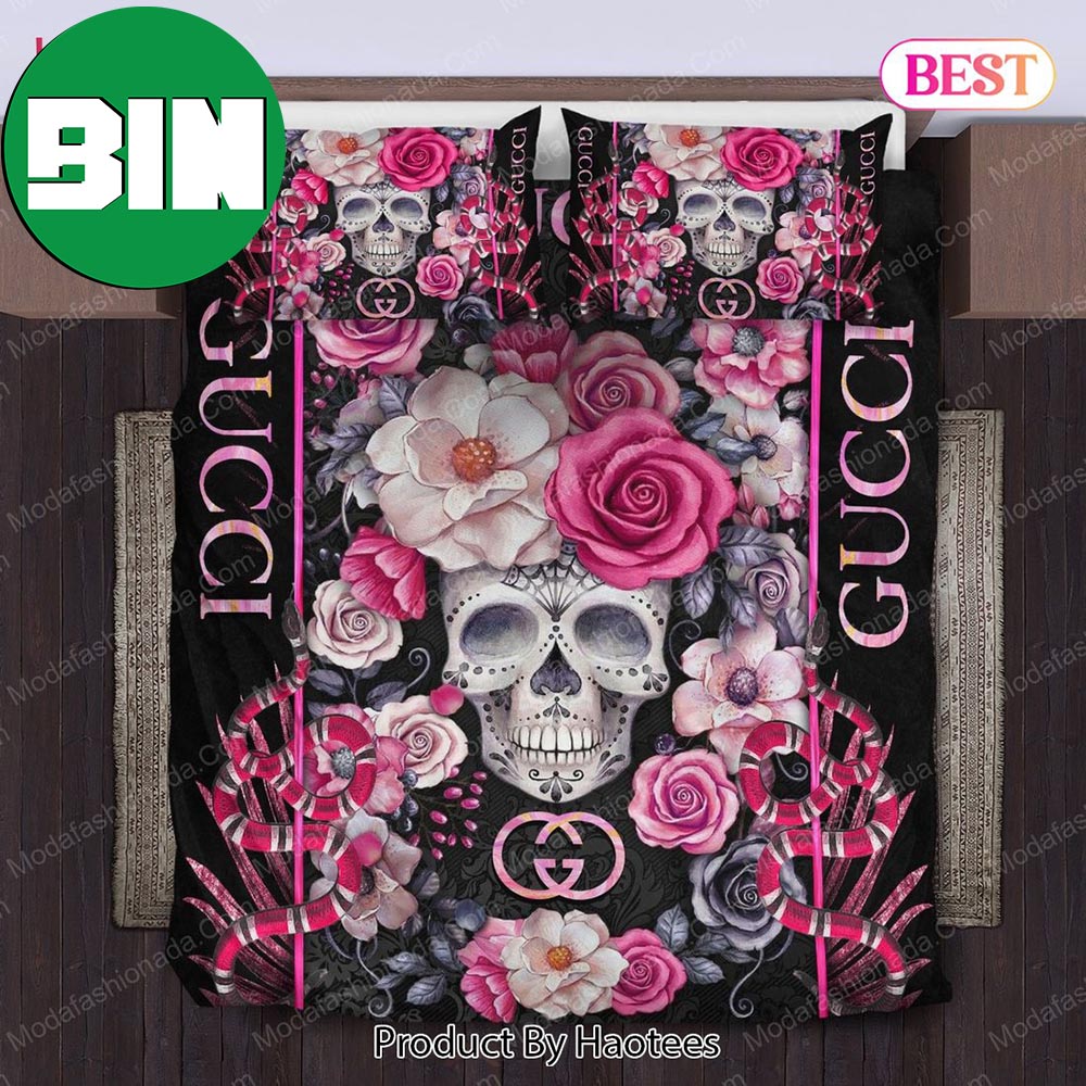 Skull Rose And Snake Bedroom Duvet Cover Luxury Gucci Bedding Set Skull Rose And Snake Bedroom Duvet Cover Luxury Gucci Bedding Set