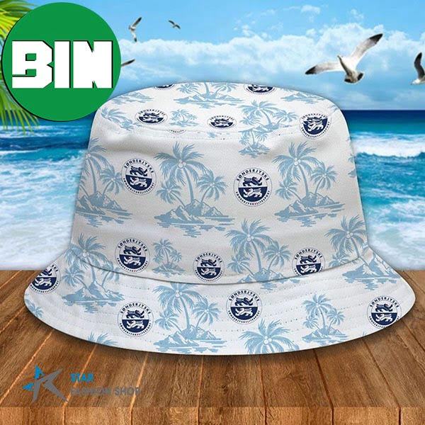 Sonderjyske Fodbold Summer Palm Tree Bucket Hat Sonderjyske Fodbold Summer Palm Tree Bucket Hat