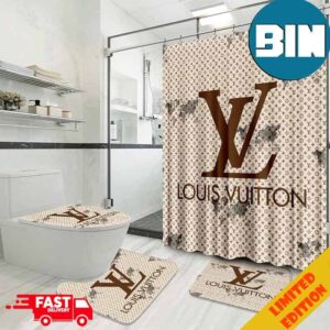 Sophisticated Louis Vuitton Bathroom Set With Shower Curtain