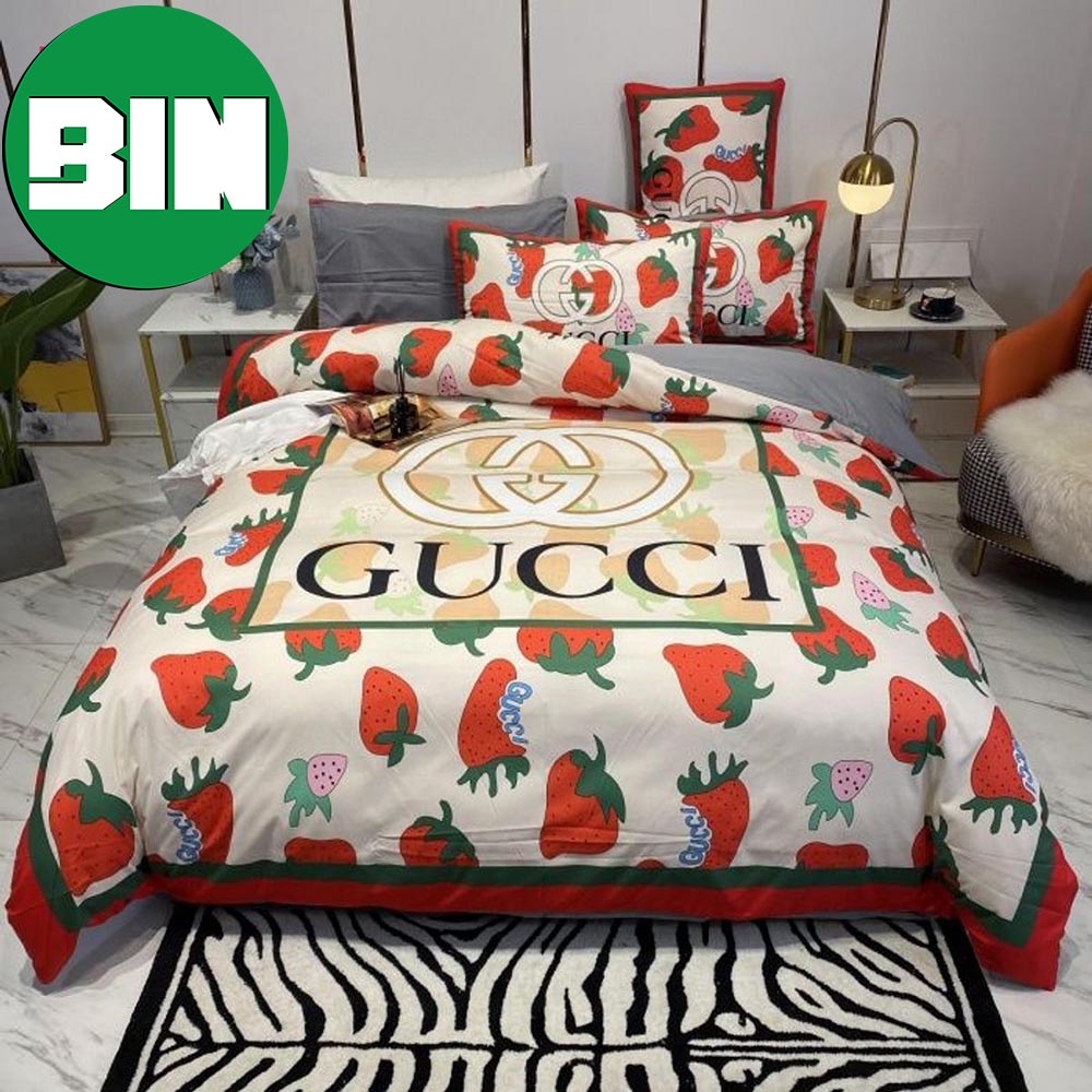 Strawberry Luxury Gucci Bedroom Set Duvet Cover Gucci Bedding Set Strawberry Luxury Gucci Bedroom Set Duvet Cover Gucci Bedding Set