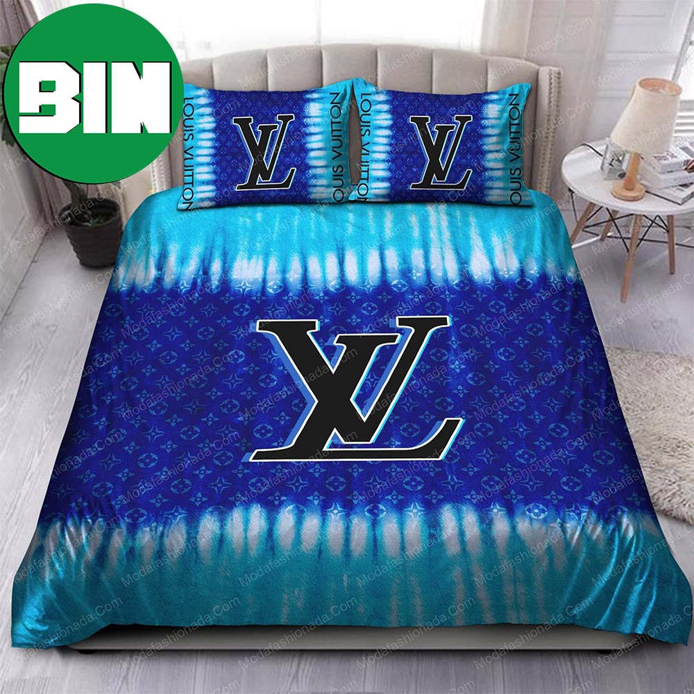Tie Dye Blue Louis Vuitton Logo Duvet Cover Louis Vuitton Bedding Set Tie Dye Blue Louis Vuitton Logo Duvet Cover Louis Vuitton Bedding Set