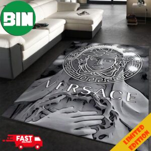 Versace Art Logo Area Rug Fashion Brand Rug Carpet Home Decor For Living Room And Bedroom