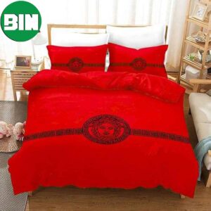 Versace Red Luxury Brand Duvet Cover Bedding Set