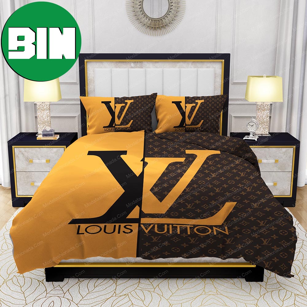 Yellow And Brown Background Louis Vuitton Bedding Set Yellow And Brown Background Louis Vuitton Bedding Set