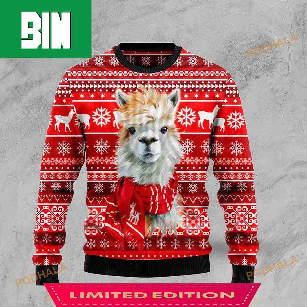 3D Festive Llama Xmas Ugly Christmas Sweater 3D Festive Llama Xmas Ugly Christmas Sweater