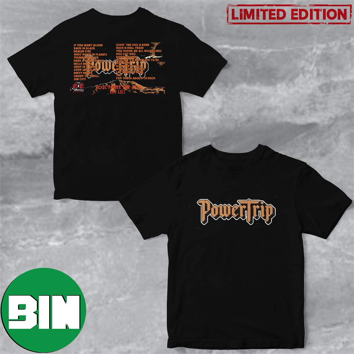 AC DC Power Trip 2023 Set List Two Sides T-Shirt AC DC Power Trip 2023 Set List Two Sides T-Shirt