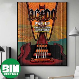 ACDC San Francisco Bay Area Power Up Tour 2026 Concert Poster For August 5 2026 At Levi’s Stadium In California Home Decor Poster Canvas
