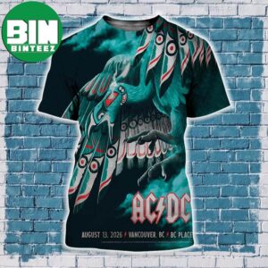 ACDC Vancouver BC Tonight Concert Poster For August 13 2026 At BC Place In Canada Power Up Tour All Over Print Shirt
