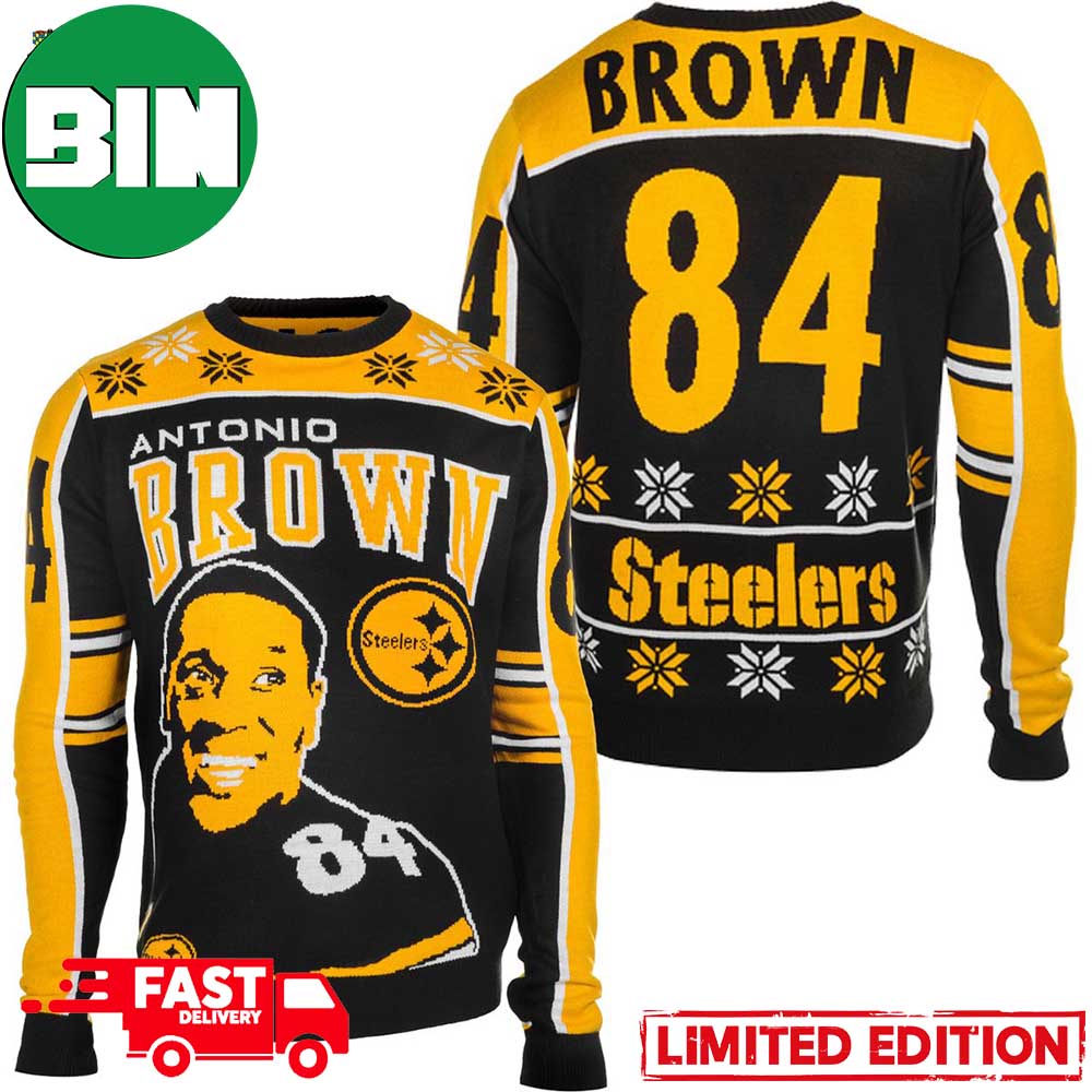 Antonio Brown 84 Pittsburgh Steelers NFL Player Ugly Christmas Sweater Antonio Brown 84 Pittsburgh Steelers NFL Player Ugly Christmas Sweater