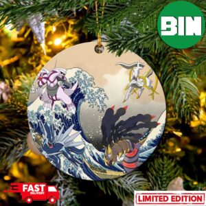 Arceus Vs Giratina Palkia Dialga Pokemon The Great Wave Perfect Gift For Holiday Ornament