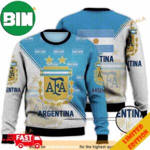 Argentina National Soccer Team Qatar World Cup 2023 Champions Soccer Team 3D Funny Ugly Sweater