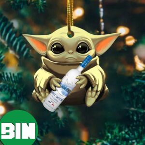 Baby Yoda Hug Goose Grey Goose Vodka For Whiskey Lovers 2023 Christmas Star Wars Gift Ornament