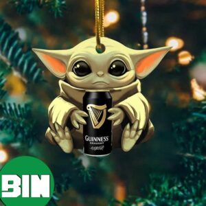 Baby Yoda Hug Guinness Draught For Beer Lovers 2023 Christmas Star Wars Gift Ornament