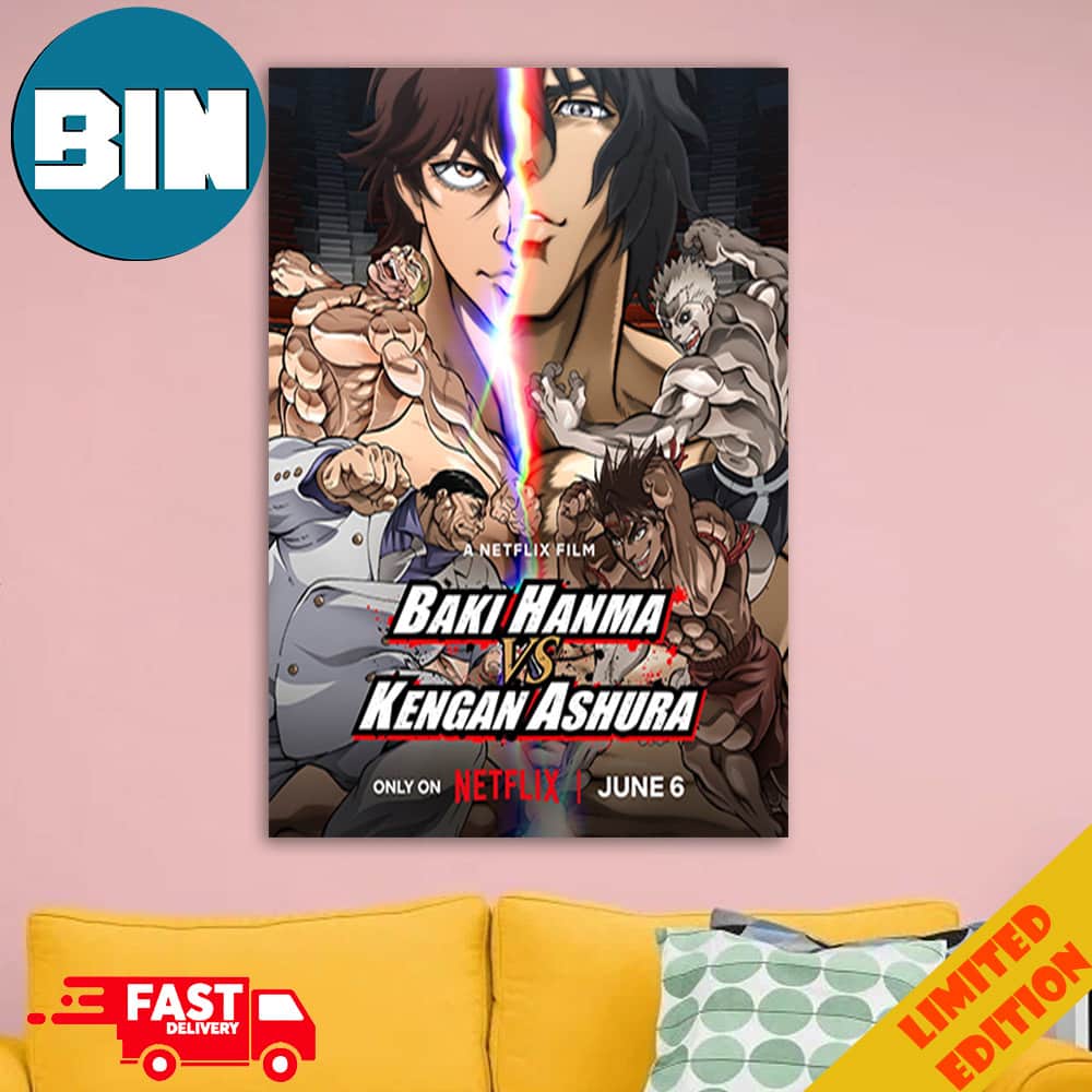 Baki Hanma vs Kengan Ashura Anime Crossover Premieres On Netflix Home Decorations Poster Canvas Baki Hanma vs Kengan Ashura Anime Crossover Premieres On Netflix Home Decorations Poster Canvas