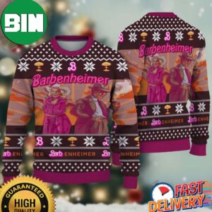 Barbenheimer Funny Oppenheimer x Barbie Movie 2023 Funny Meme Christmas Gift For Friends Ugly Sweater