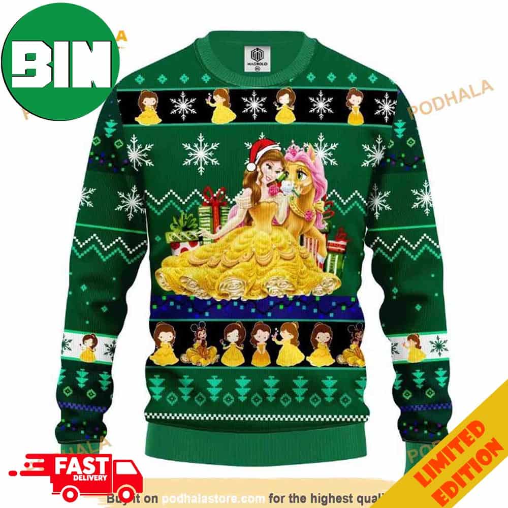 Belle Princess Beauty And The Beast Disney Xmas Funny Ugly Christmas Sweater For Men And Women Belle Princess Beauty And The Beast Disney Xmas Funny Ugly Christmas Sweater For Men And Women