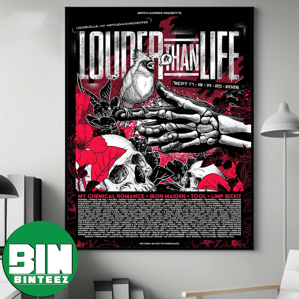 Bird In The Hand Poster Louder Than Life 2026 For Louisville Kentucky On September 17 To September 20 Poster Canvas Bird In The Hand Poster Louder Than Life 2026 For Louisville Kentucky On September 17 To September 20 Poster Canvas