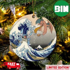 Blastoise Charizard Pokemon The Great Wave 2 Japan Perfect Gift For Holiday Ornament