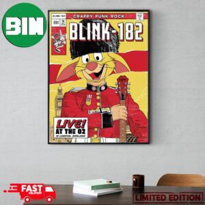 Blink 182 Event Poster Thursday October 12 2023 Live At The O2 London United Kingdom World Tour Crappy Punk Rock Poster Canvas